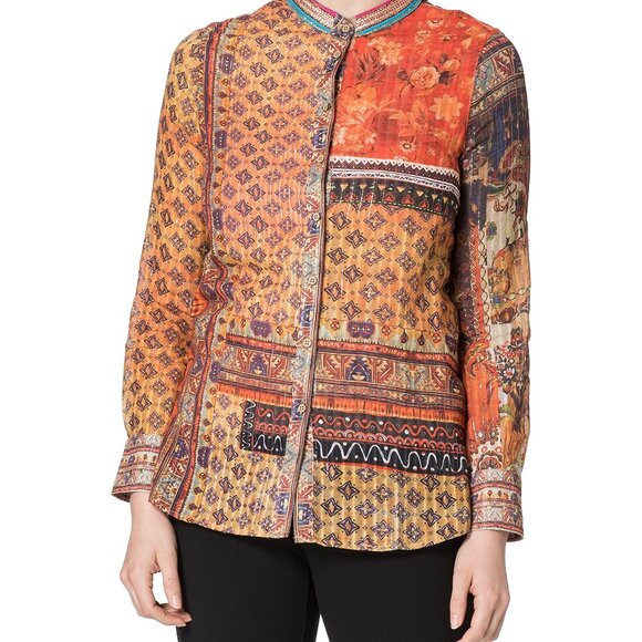 Desigual Cotton Multiprint Button Down Blouse NWT - Picture 2 of 15